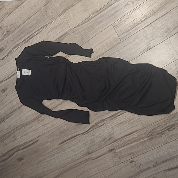 Womens black dress with rouching - Picture 1 of 3